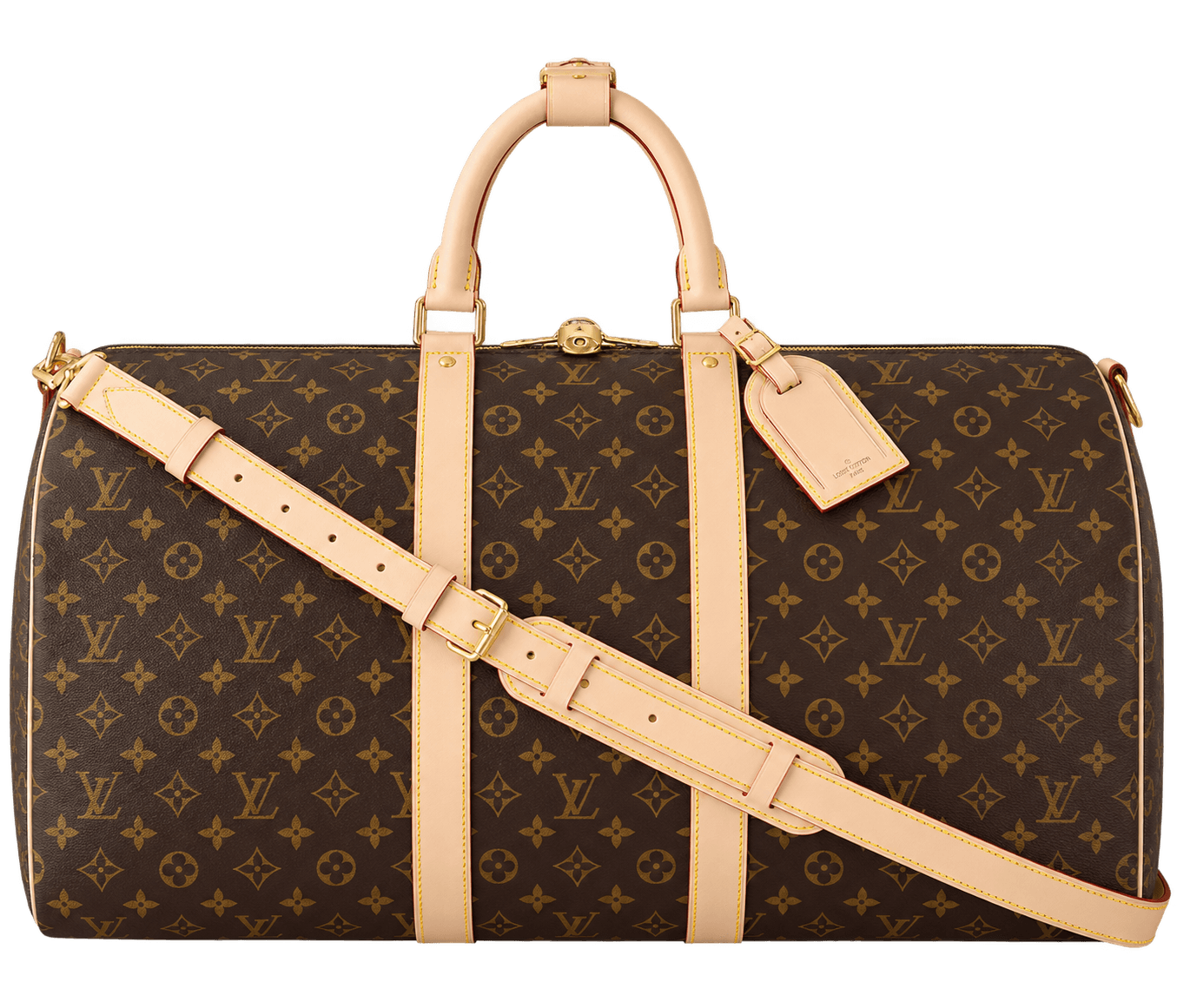 Louis Vuitton Keepall 55 mit Schulterriemen in braunem Monogram Canvas