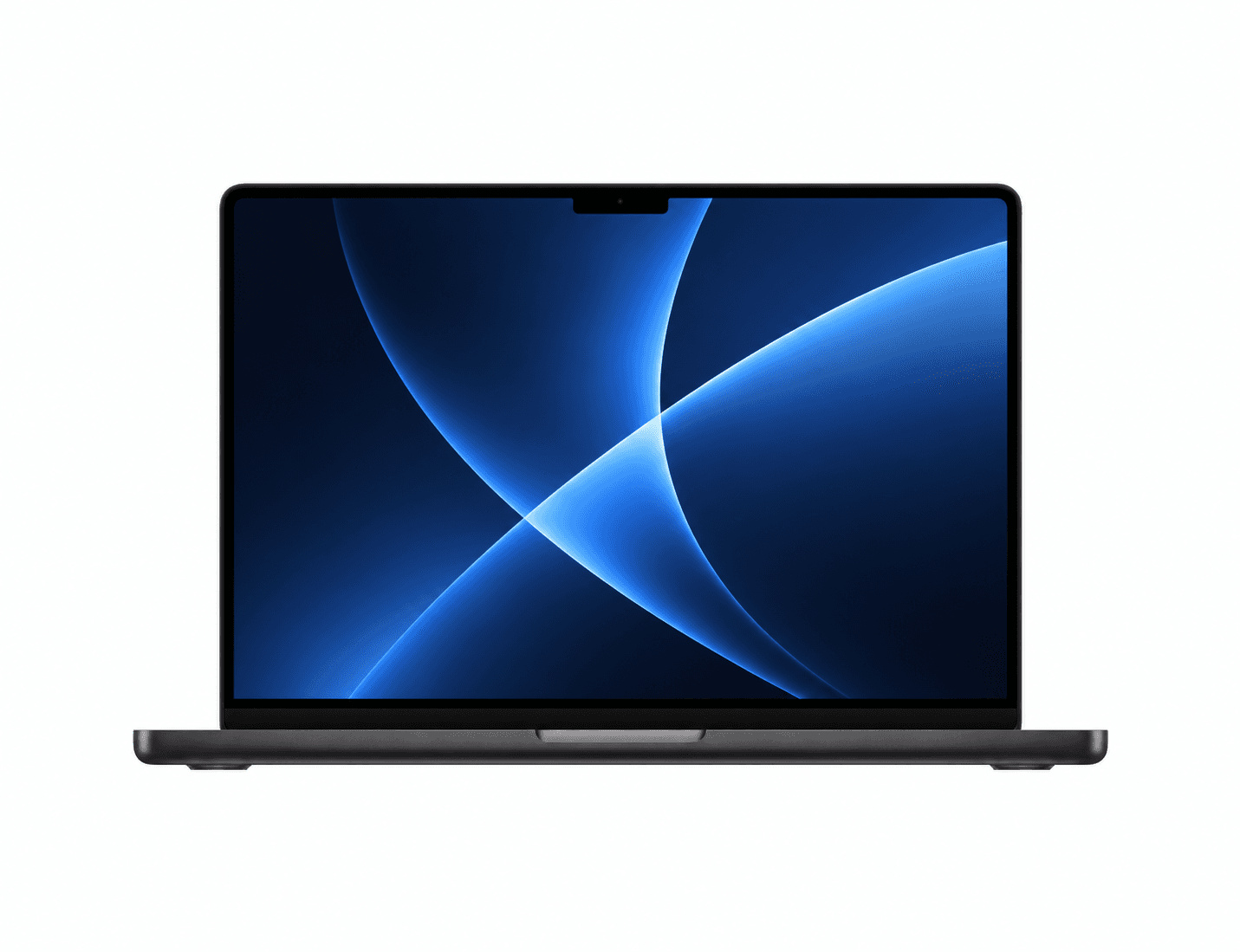 MacBook Pro mit blauem Displaymotiv